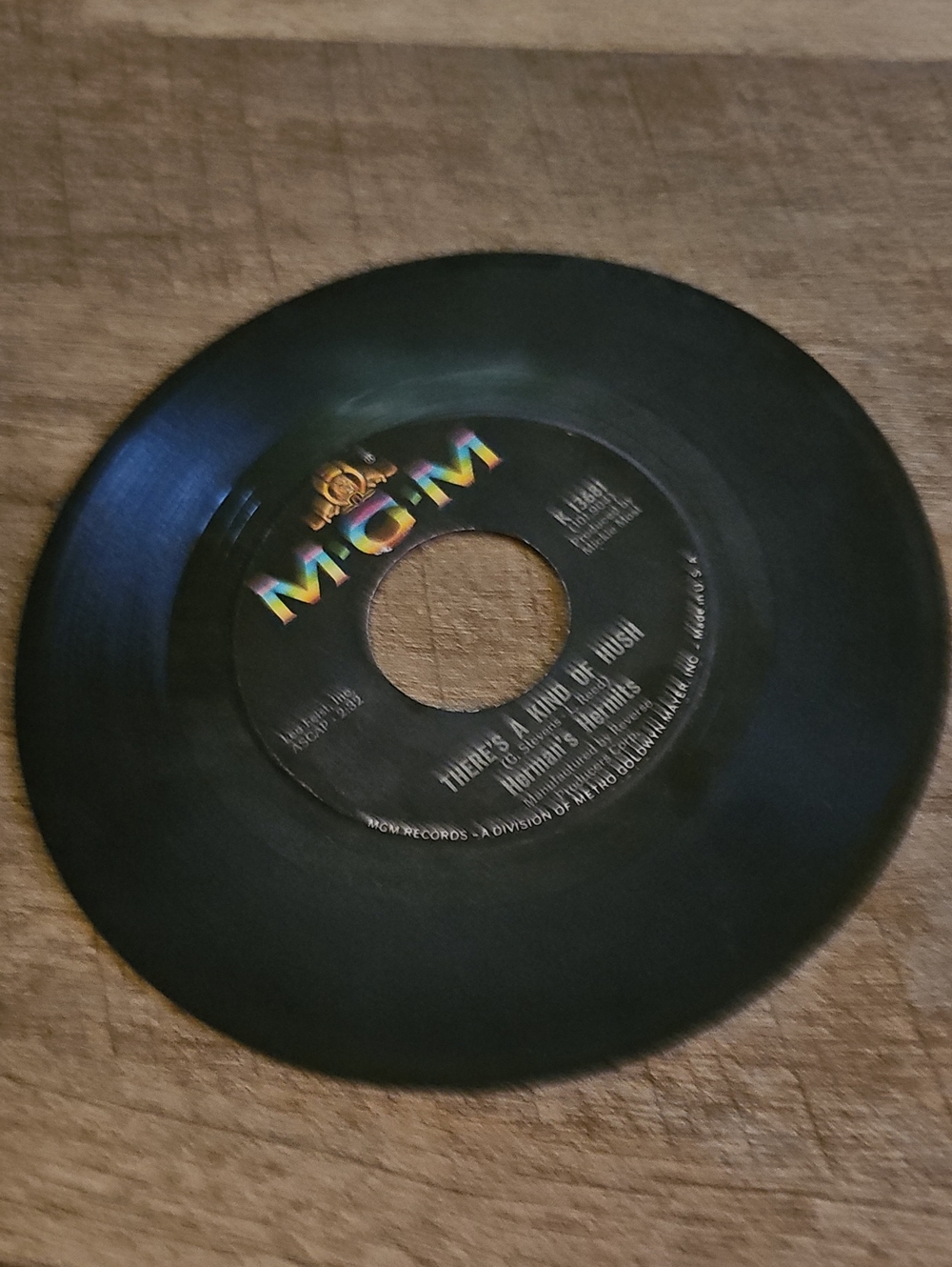 Vintage Herman's Hermits 45 RPM Vinyl Record MGM Classic Pop Rock